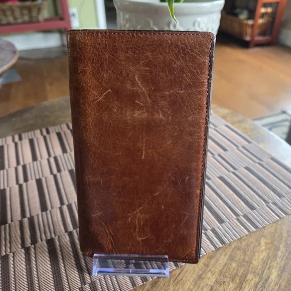 TUMI Large Brown Bifold Leather Wallet - Picture 1 of 6